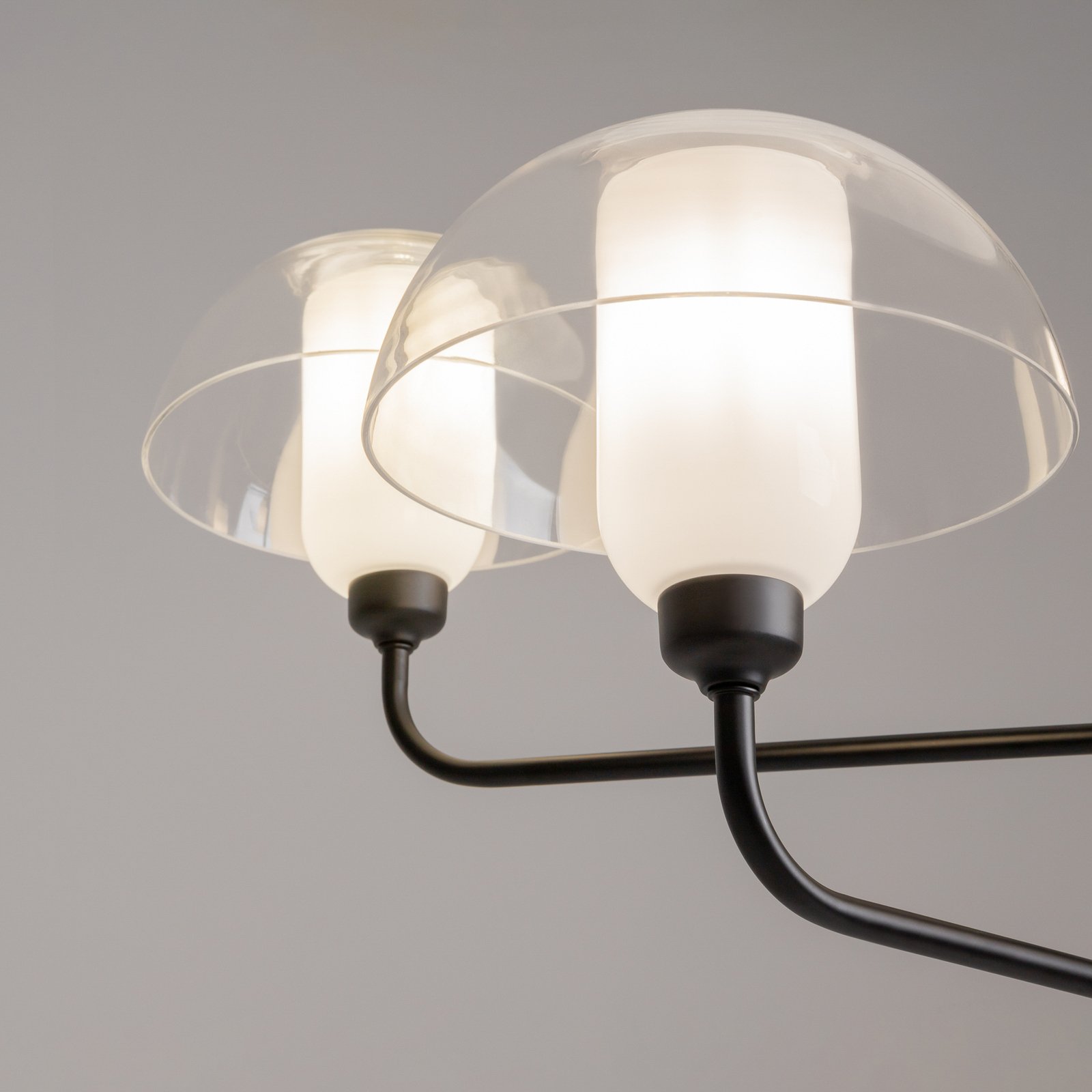 Maytoni hanglamp Memory, 4-lamps, zwart, keramiek, glas