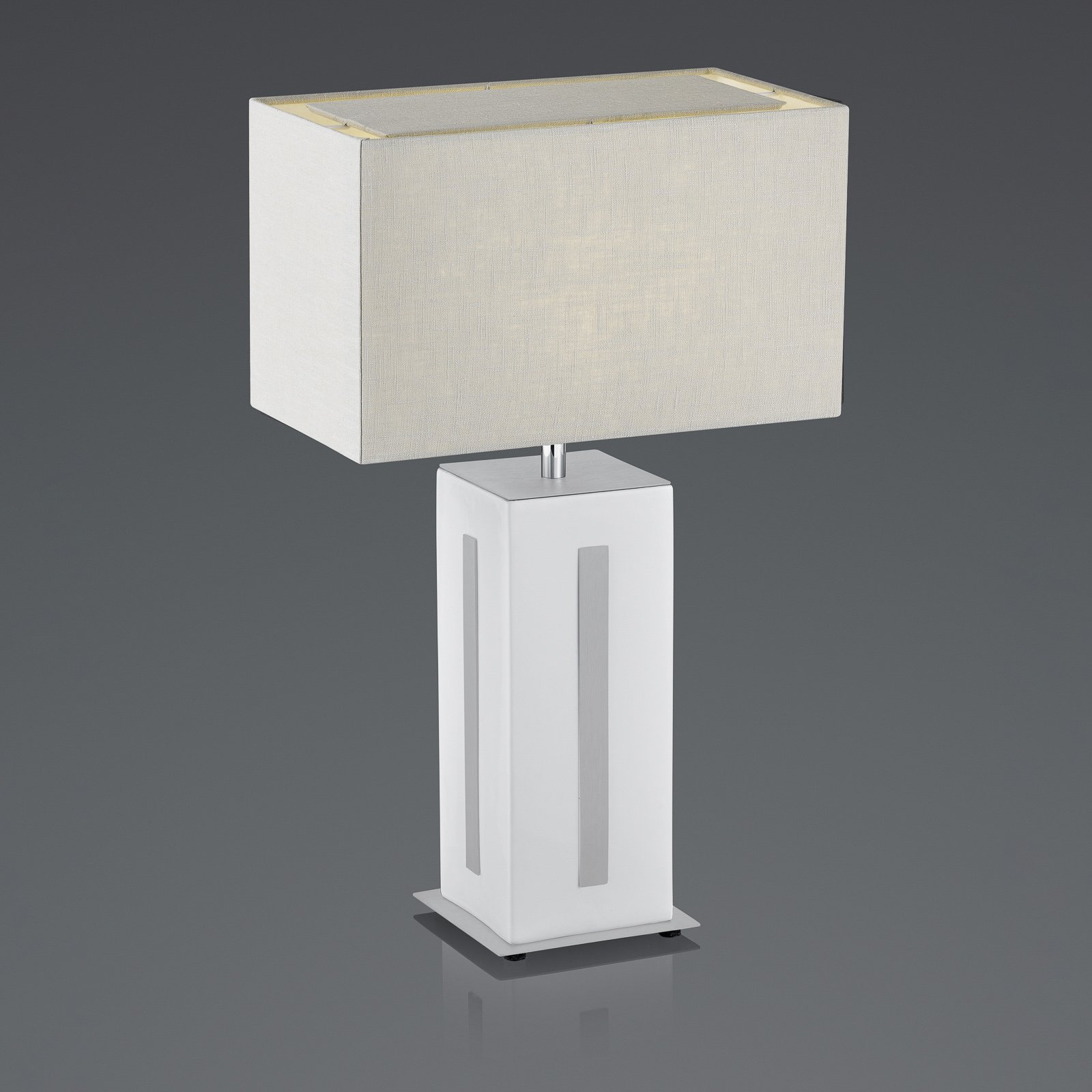 BANKAMP Karlo bordlampe, hvid/grå, højde 56cm