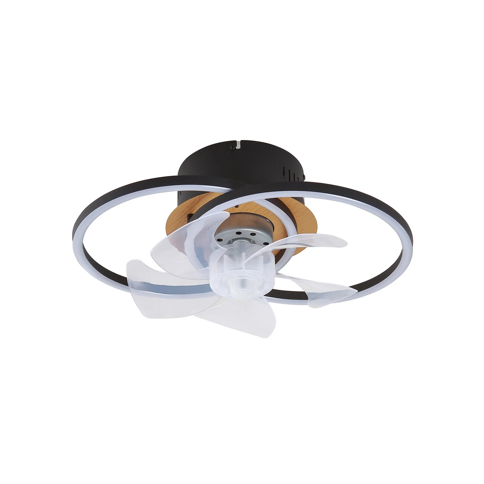 Lindby LED mennyezeti ventilátor Lomana, fekete, csendes, CCT