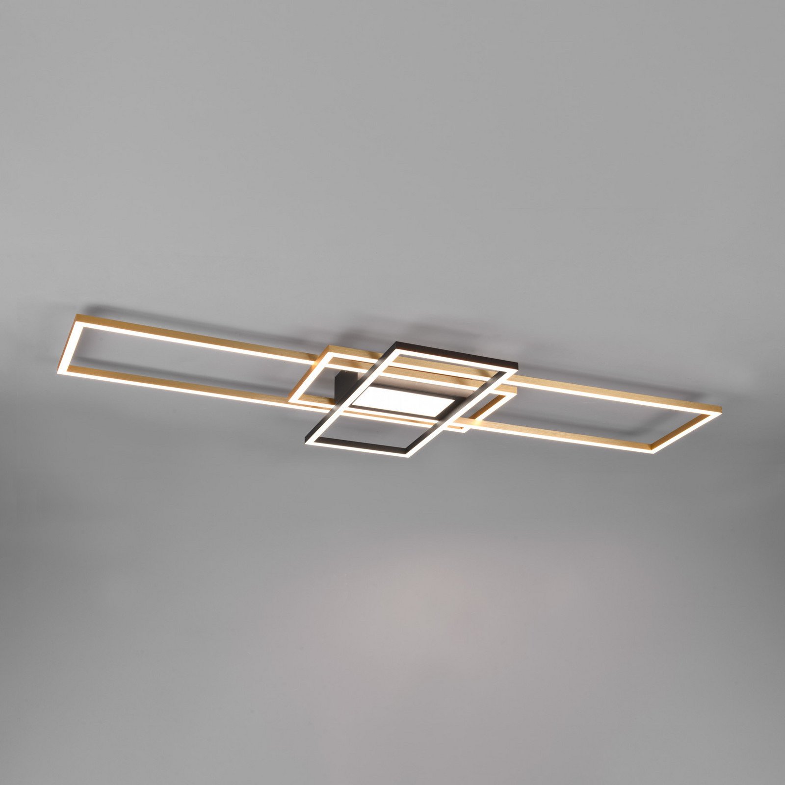 Trio Lighting Plafonieră Irvine LED CCT dimabil alamă - Camera de zi / sufragerie - modern - alamă mată negru alb - Metal