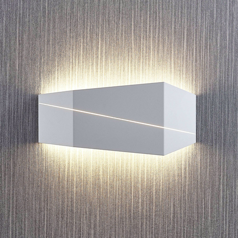 LED-vegglampe Nikolae, 40 cm, hvit