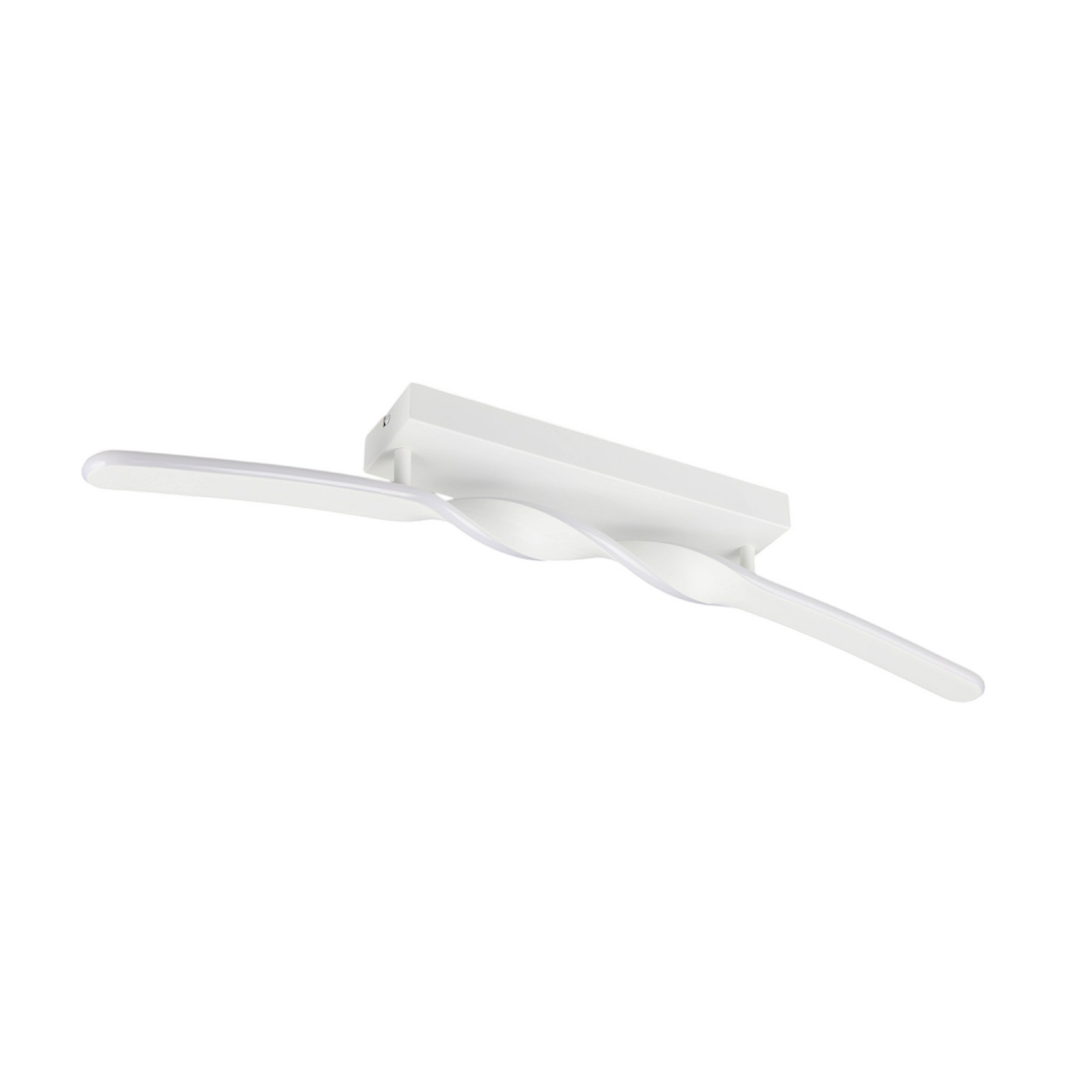 LED ceiling light Ginko, matt white, metal, length 79 cm
