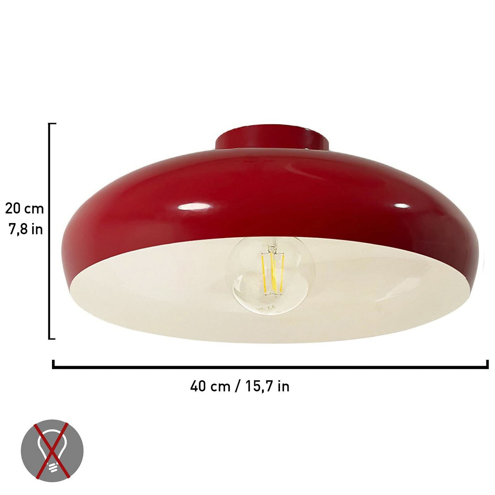 Deckenleuchte Olli, Ø 40 cm, rot/weiß, Metall, E27
