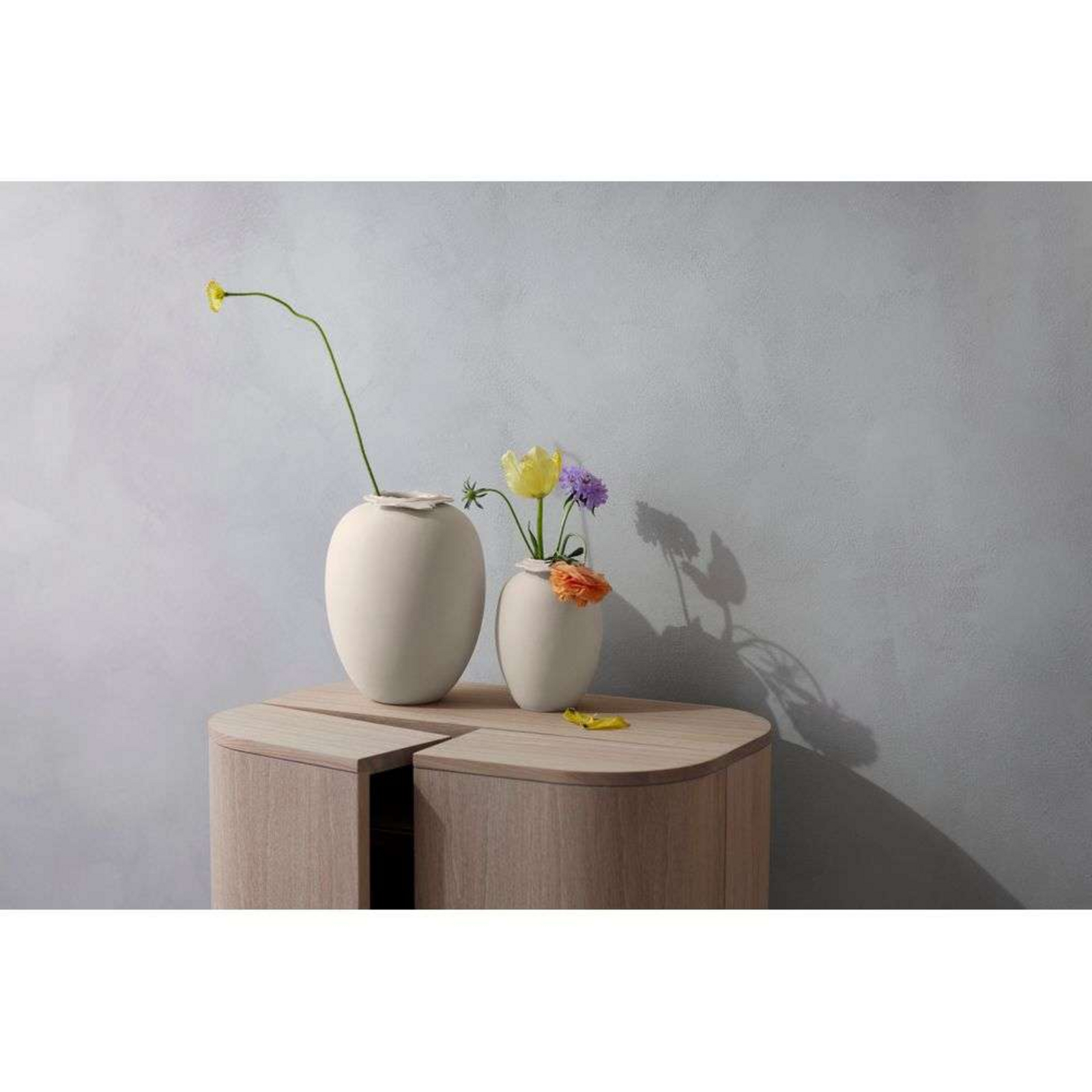 Brim Vase H28 Beige Ceramics - Northern