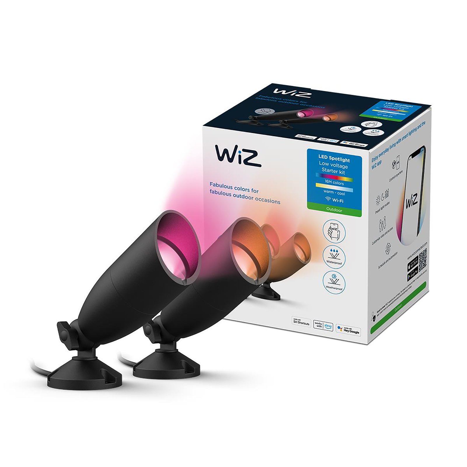 WiZ Ground Utendørs Spot Starter Kit Black - WiZ