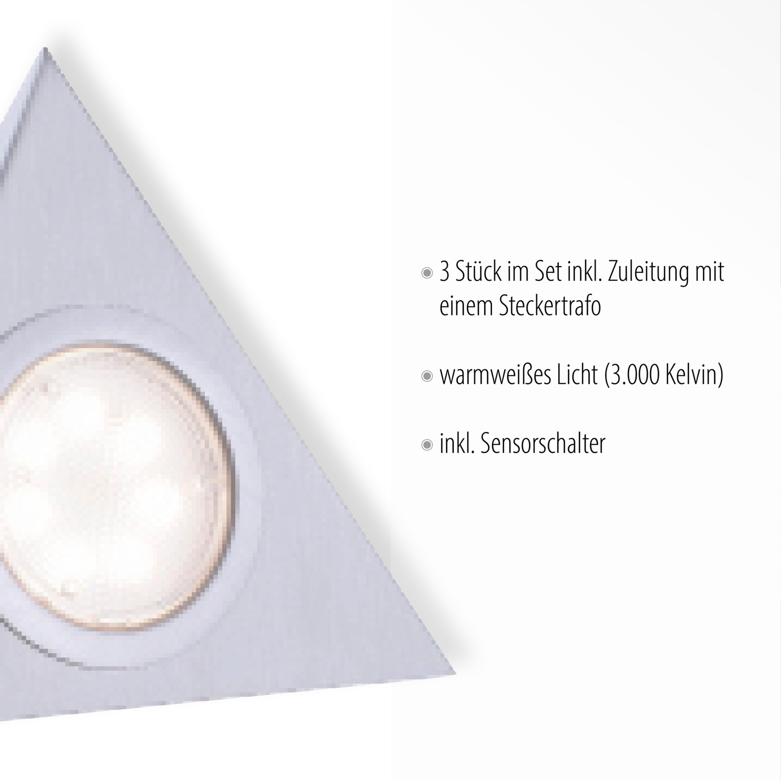 LED-Unterbauleuchte Theo, Dreieck, 3er-Set