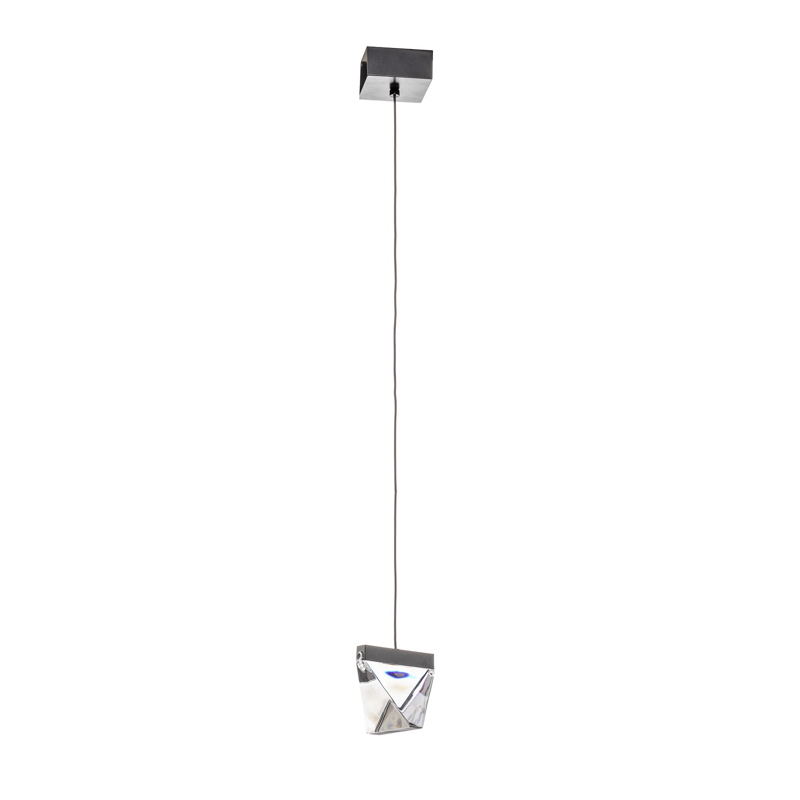 Fabbian Tripla sospensione LED cristallo antracite
