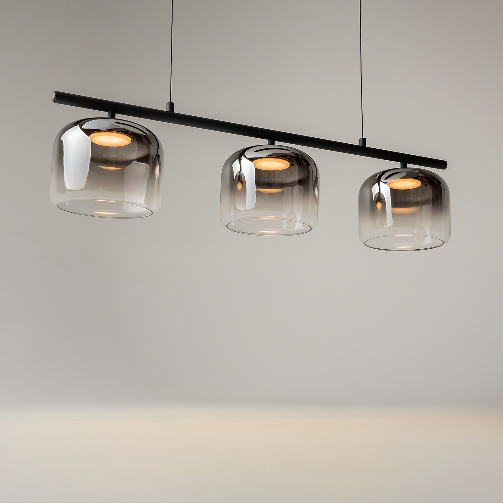 Maytoni LED-Hängeleuchte Spirito, 3-flammig, rauchgrau, dim