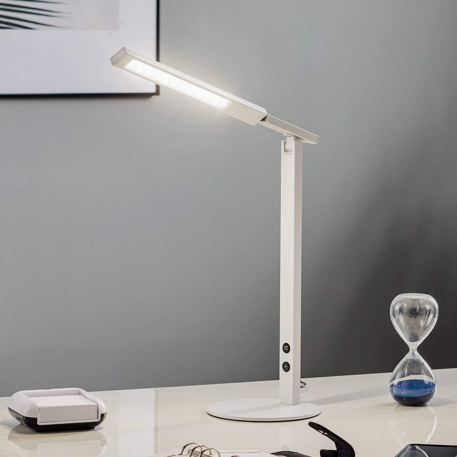 Lámpara de mesa LED Ideal con atenuador, blanco