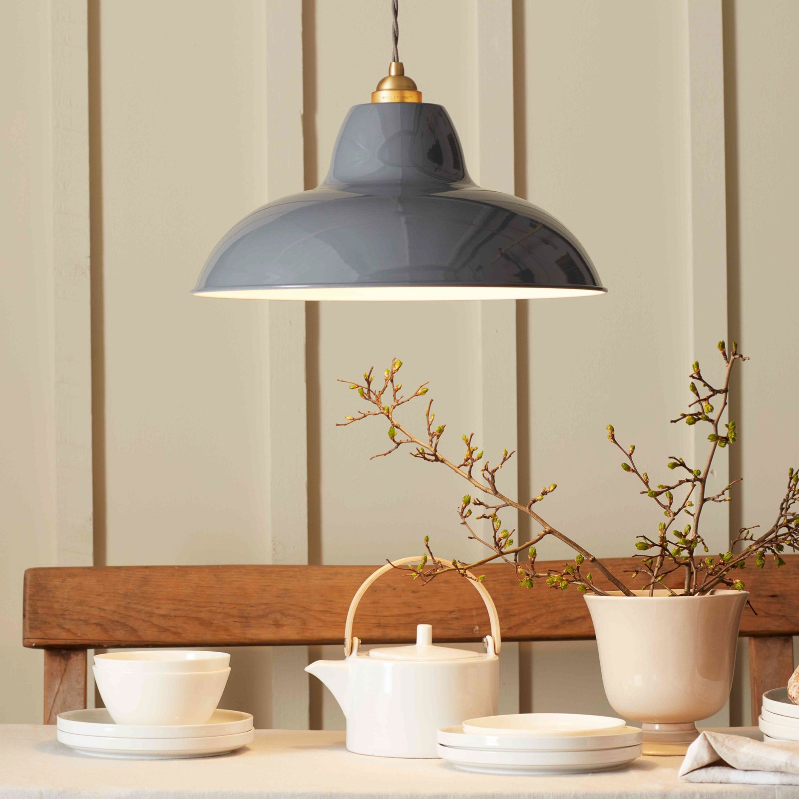 Original 1227 Midi Wide Brass Hanglamp Elephant Grey - Anglepoise