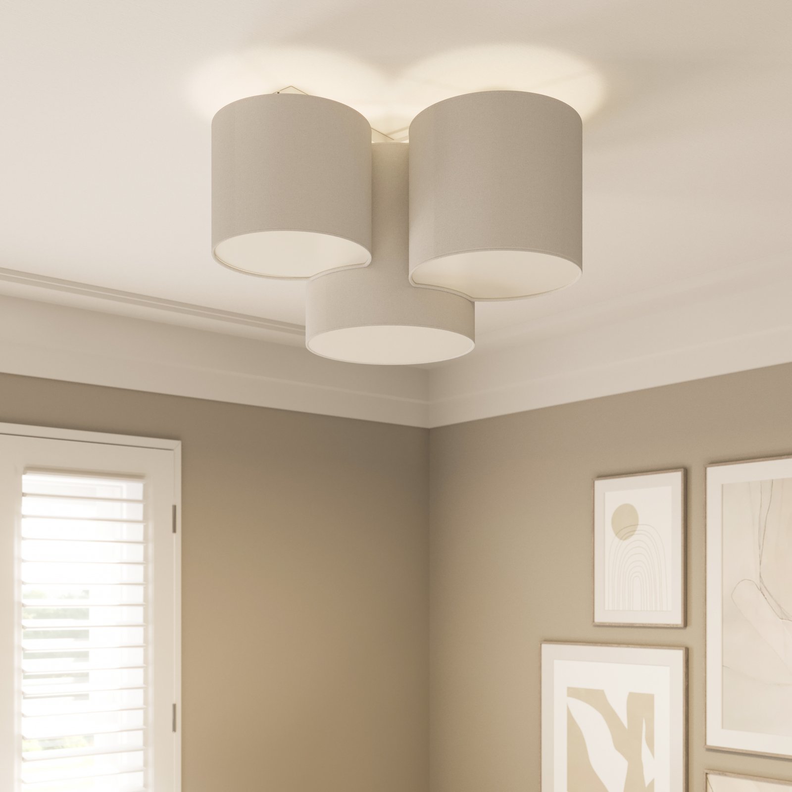 Mona ceiling light, 3-bulb, white