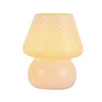 Lindby table lamp Andriana, yellow/white, glass, Ø 15 cm