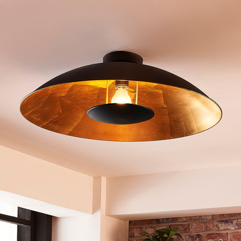 Zwart-gouden plafondlamp Emilienne