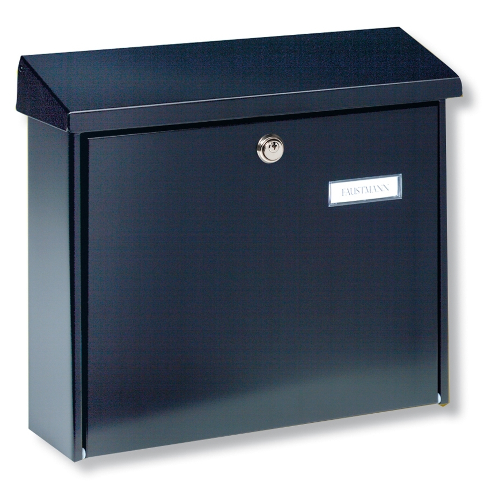 Simple steel letter box AMSTERDAM, black