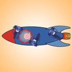 RAKETE - Children's ceiling light in blue and red