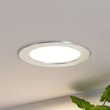 Prios Cadance LED recessed light, IP44, silver