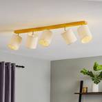 Plafondspot Corralee, grijs, lineair 5-lamps