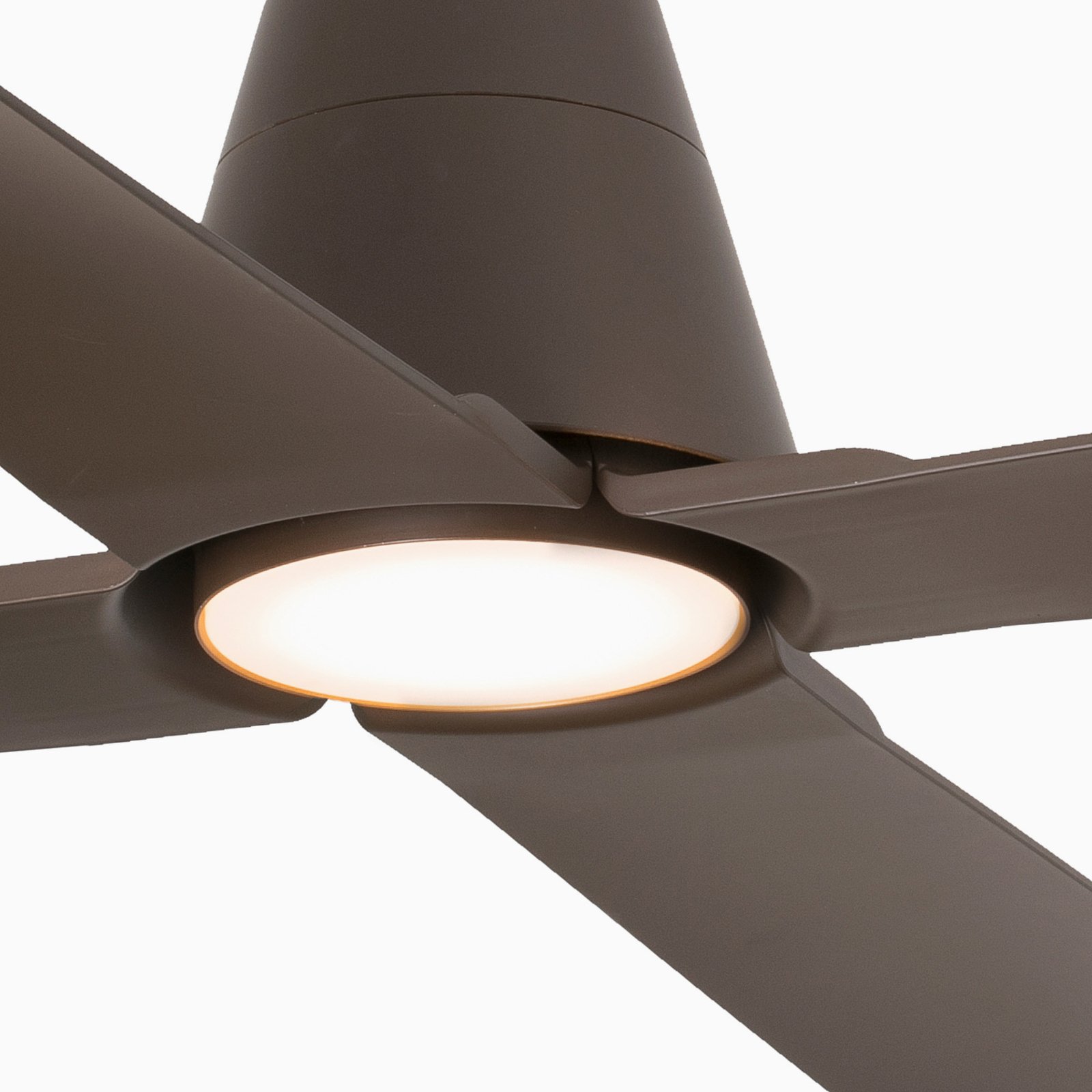 Typhoon L ceiling fan LED light IP44 brown
