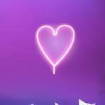 Neon Heart LED wall light, USB