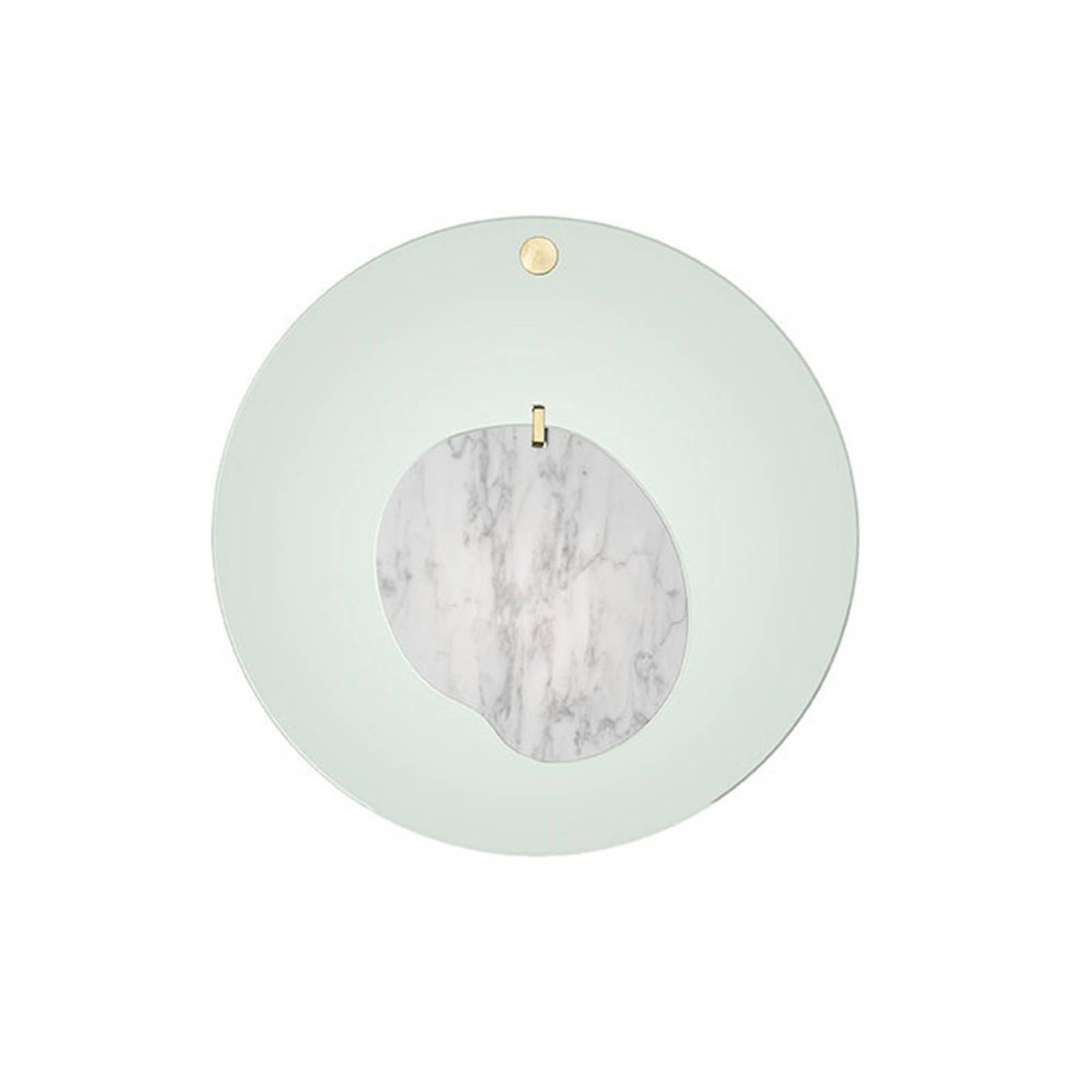 Foscarini Gioia LED wall light, Ø 40 cm, green, for Living / Dining Room, PMMA, marble, aluminium, brass, 10 W