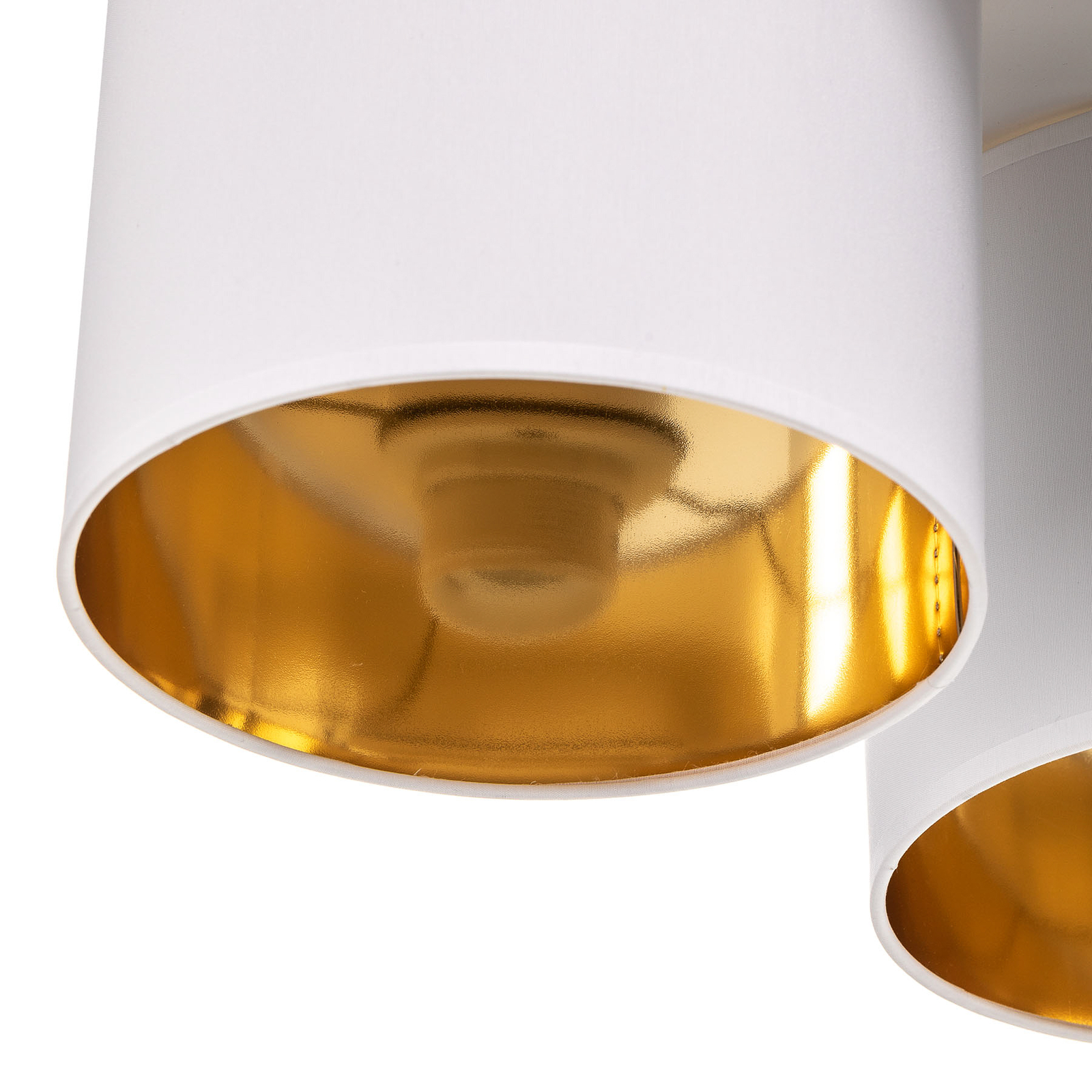 Soho taklampa, cylindrisk, 3-ljus vit/guld