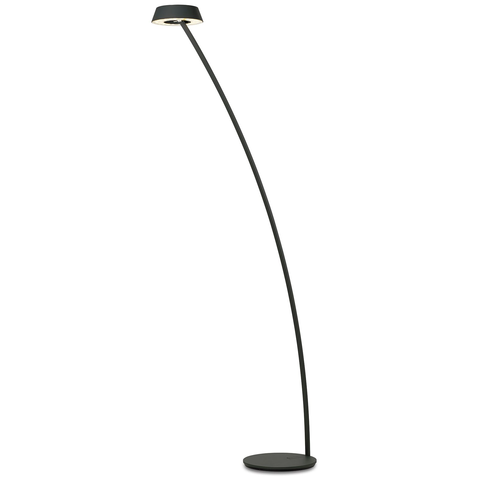 OLIGO Glance LED floor lamp, curved, gesture technology