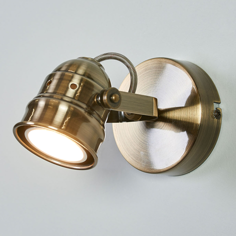 Altmessingfarbene LED-Wandlampe Leonor