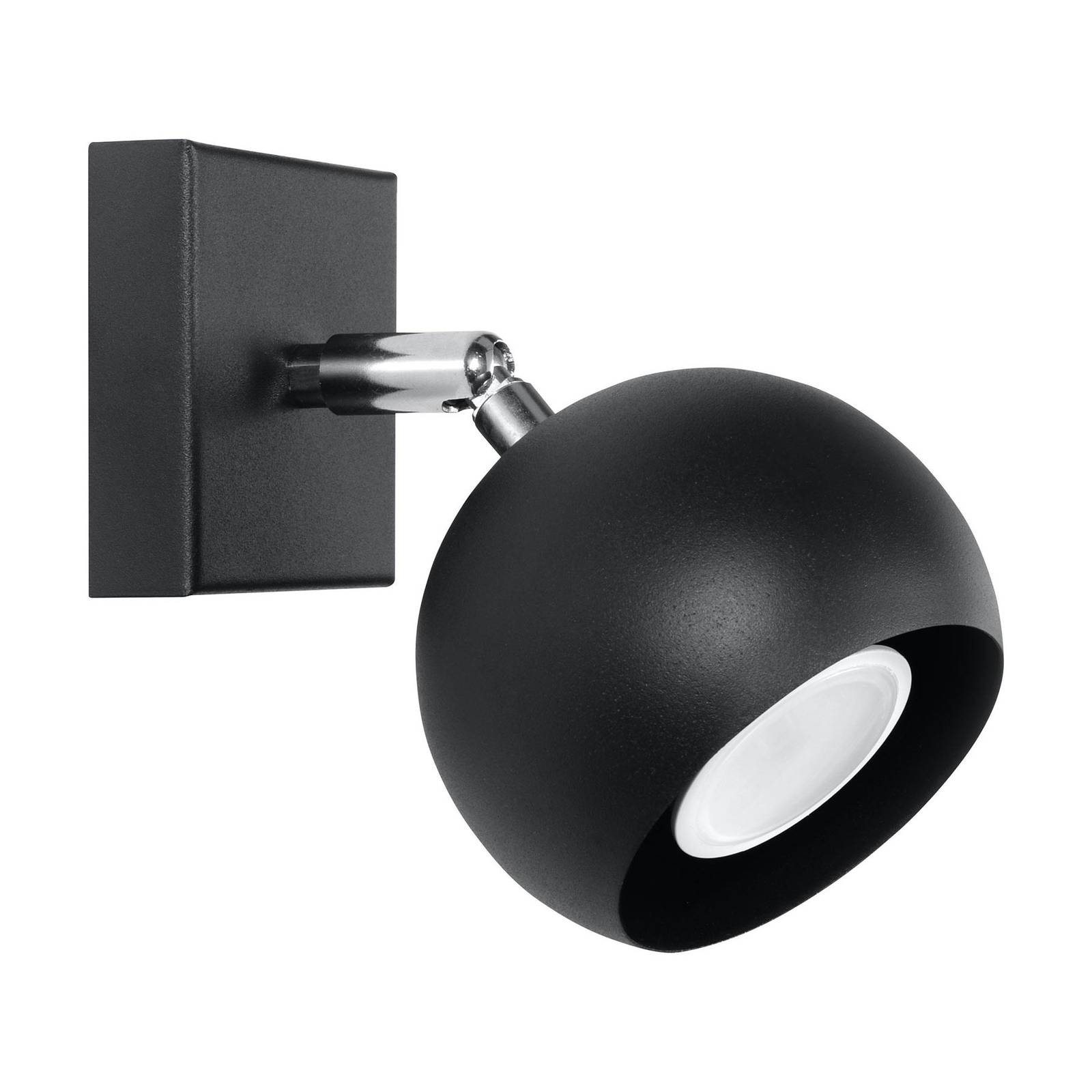 Spotlight till vägg Flame av stål, svart