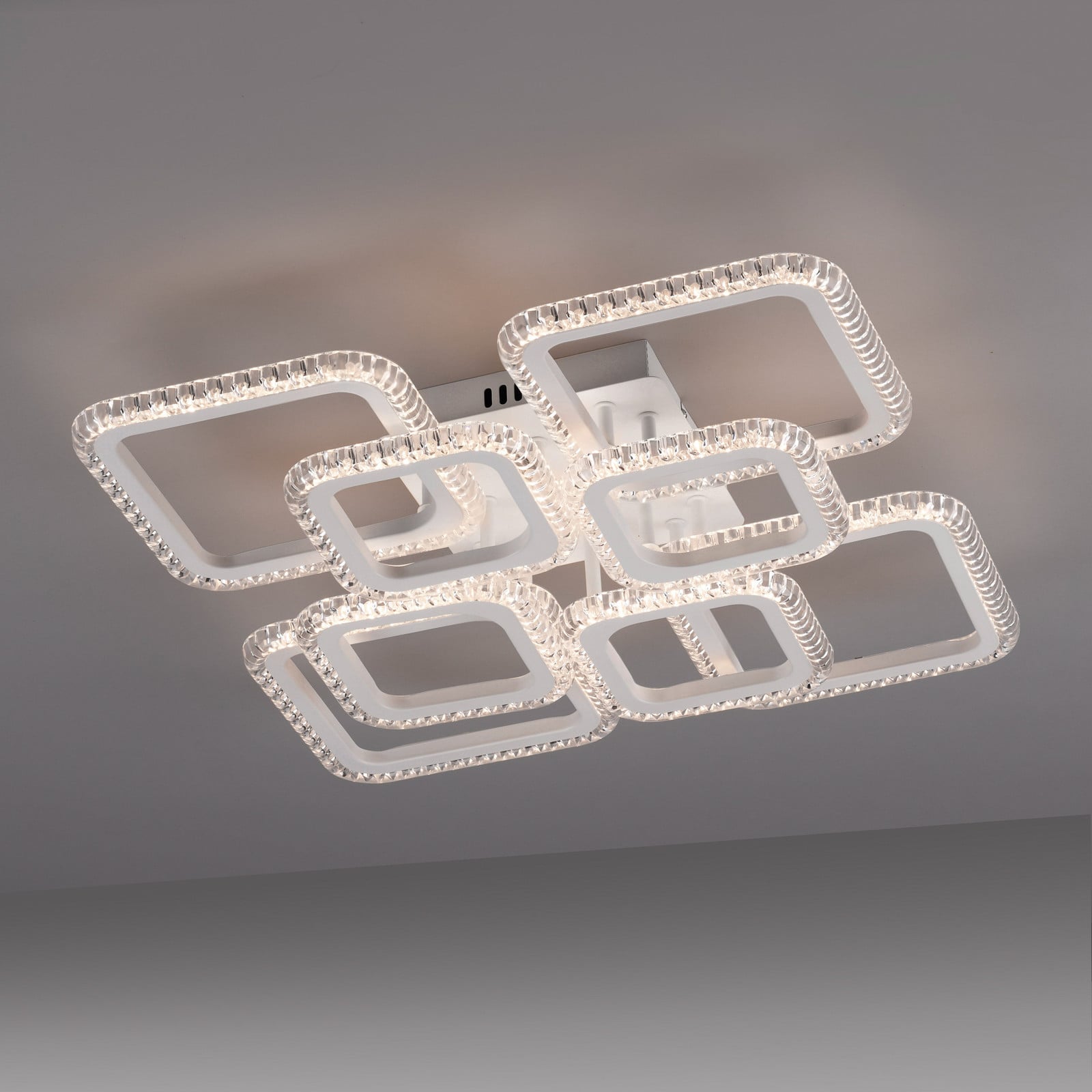 JUST LIGHT. GmbH LED stropna svjetiljka Crystallo, četvrtasta, bijela, željezna, 3.000 K - Dnevni boravak/blagovaonica - Moderan - bijeli - Metal