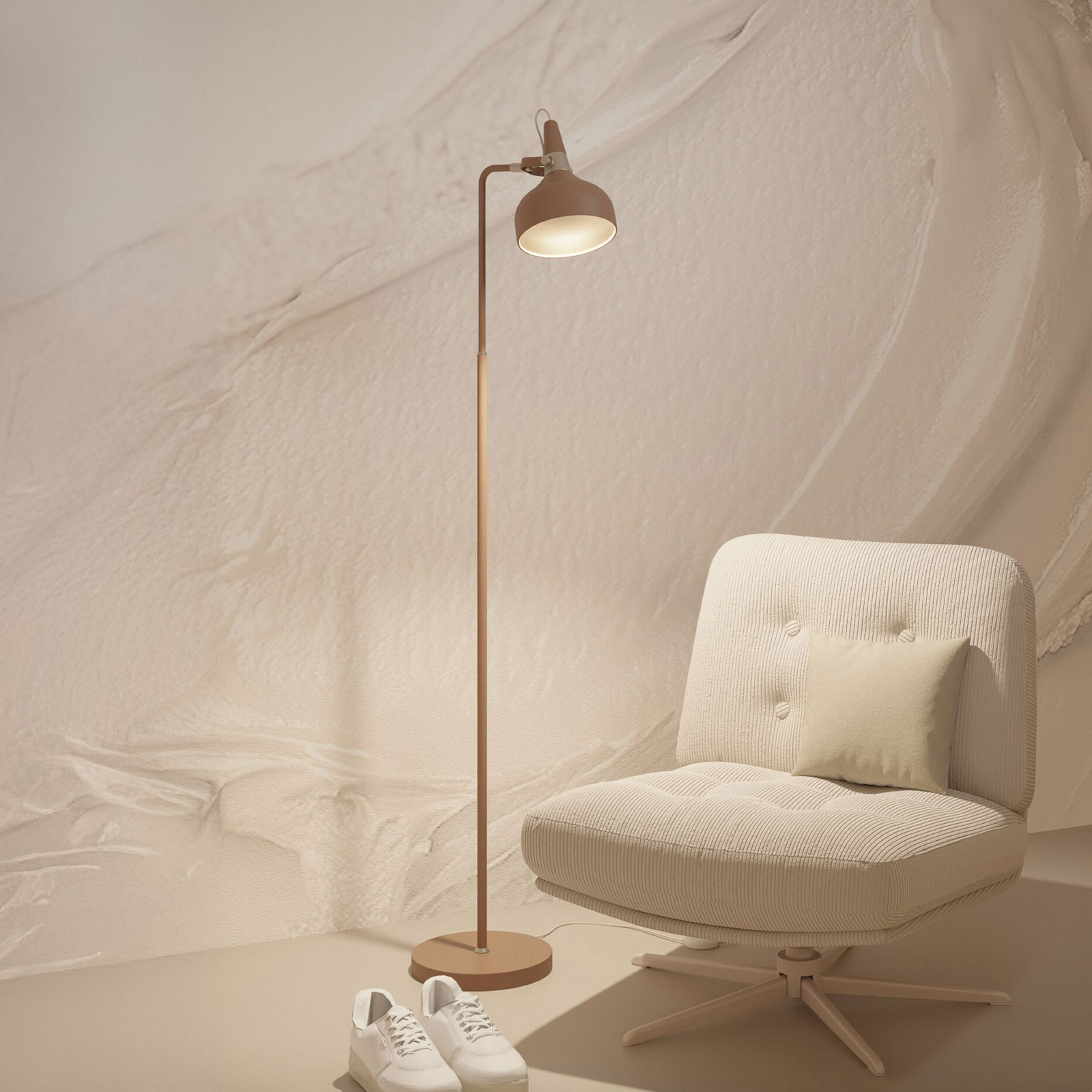 Paulmann Juna STYLE floor lamp, brown, height 158 cm, metal