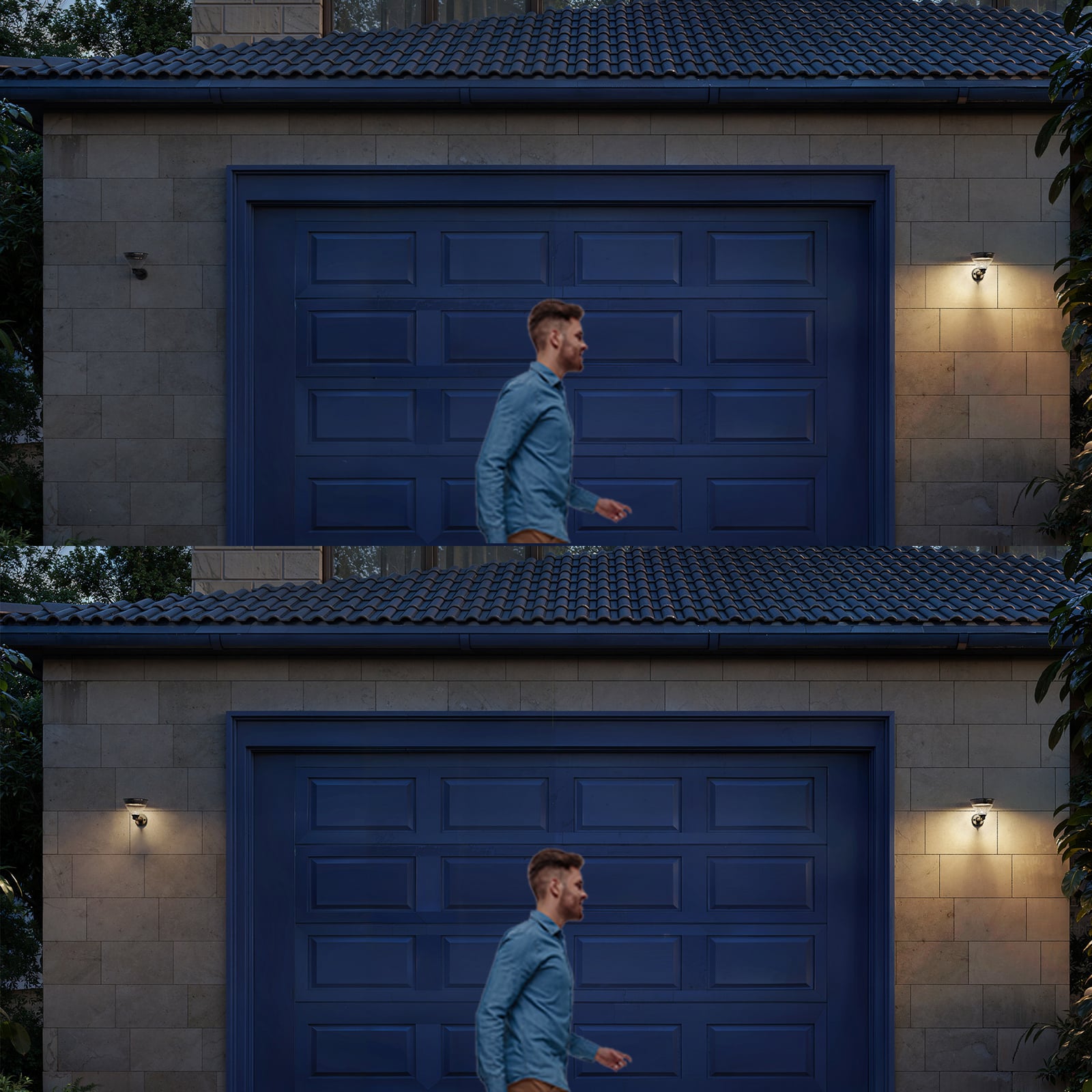 Philips LED-sončna stenska svetilka Kyna, črna, senzor, IP44 Philips LED-sončna stenska svetilka Kyna, črna, senzor, IP44