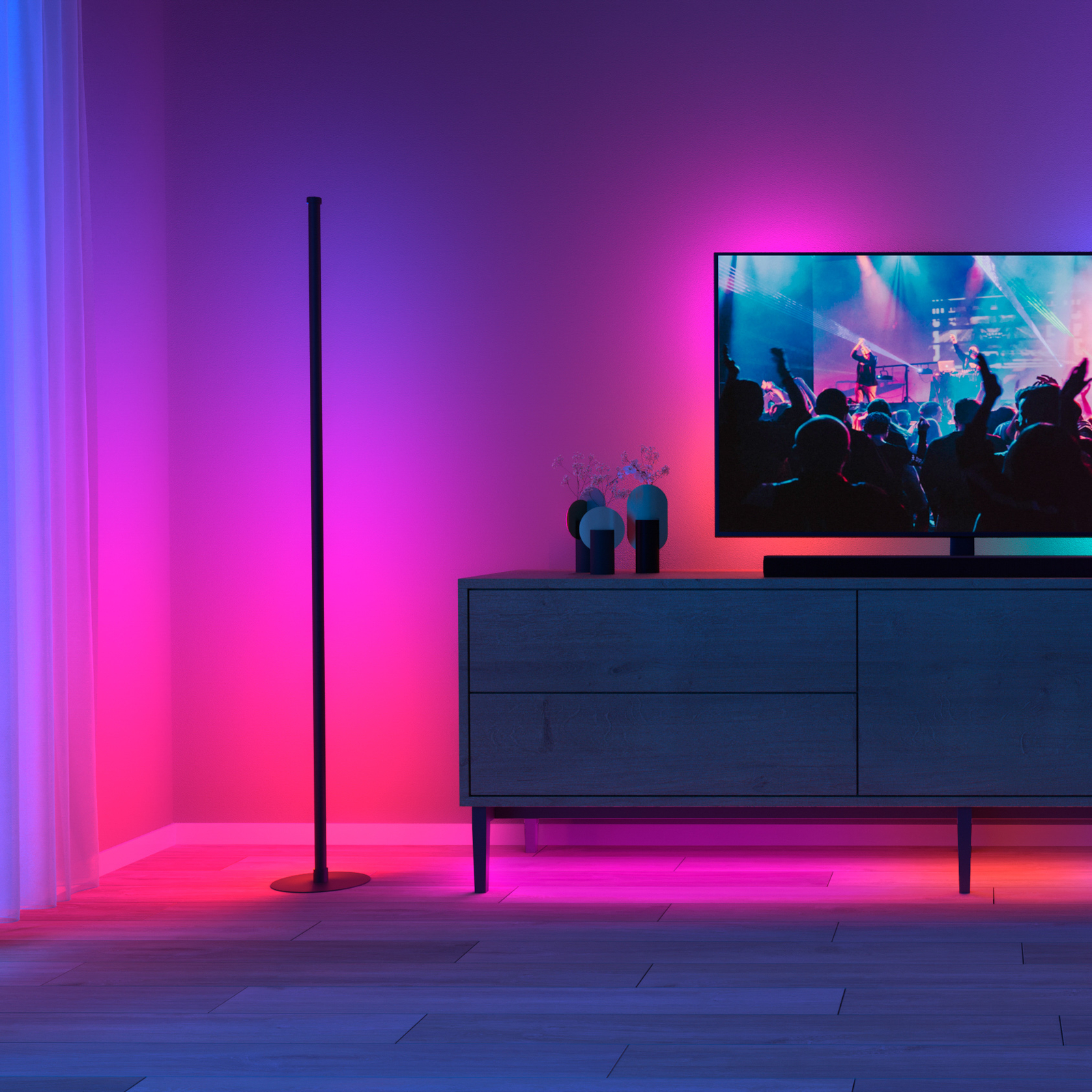 Hama LED-es állólámpa zeneérzékelővel, intelligens, RGB, szabályozható