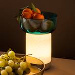 Artemide Bontà LED table lamp, turquoise bowl