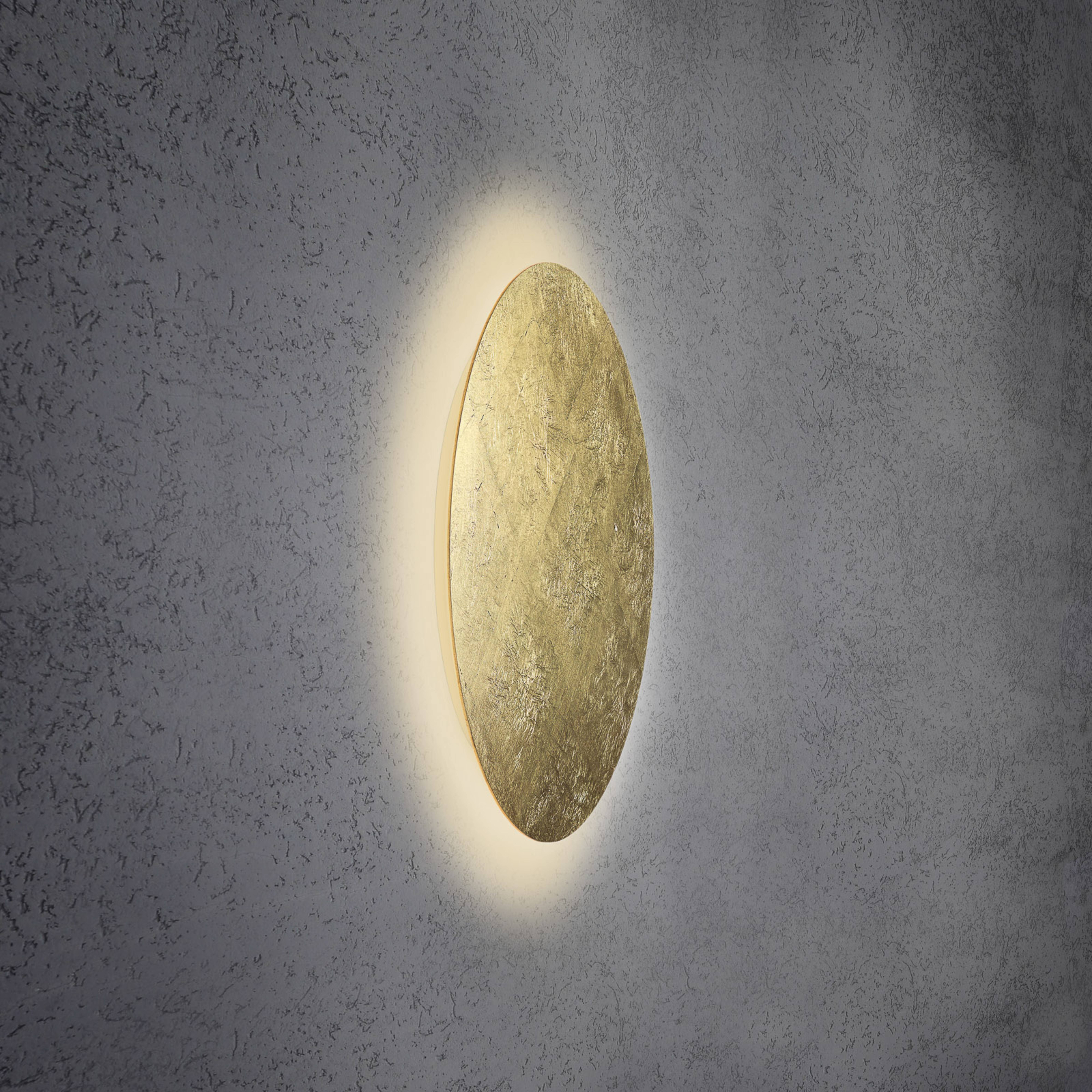 Escale Blade aplique LED, pan de oro, Ø 59 cm