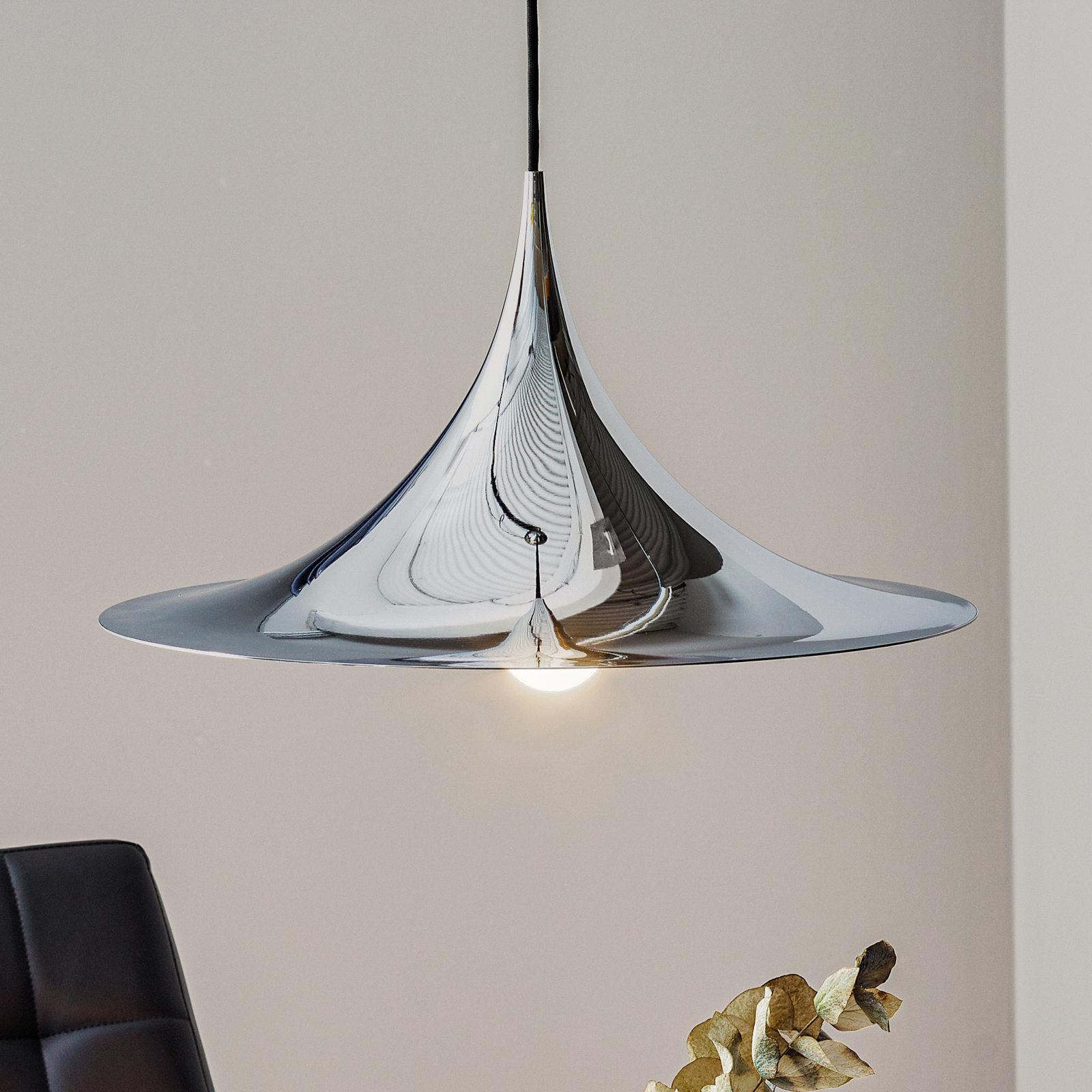 Gubi Semi hanglamp, Ø 47 cm, chroom