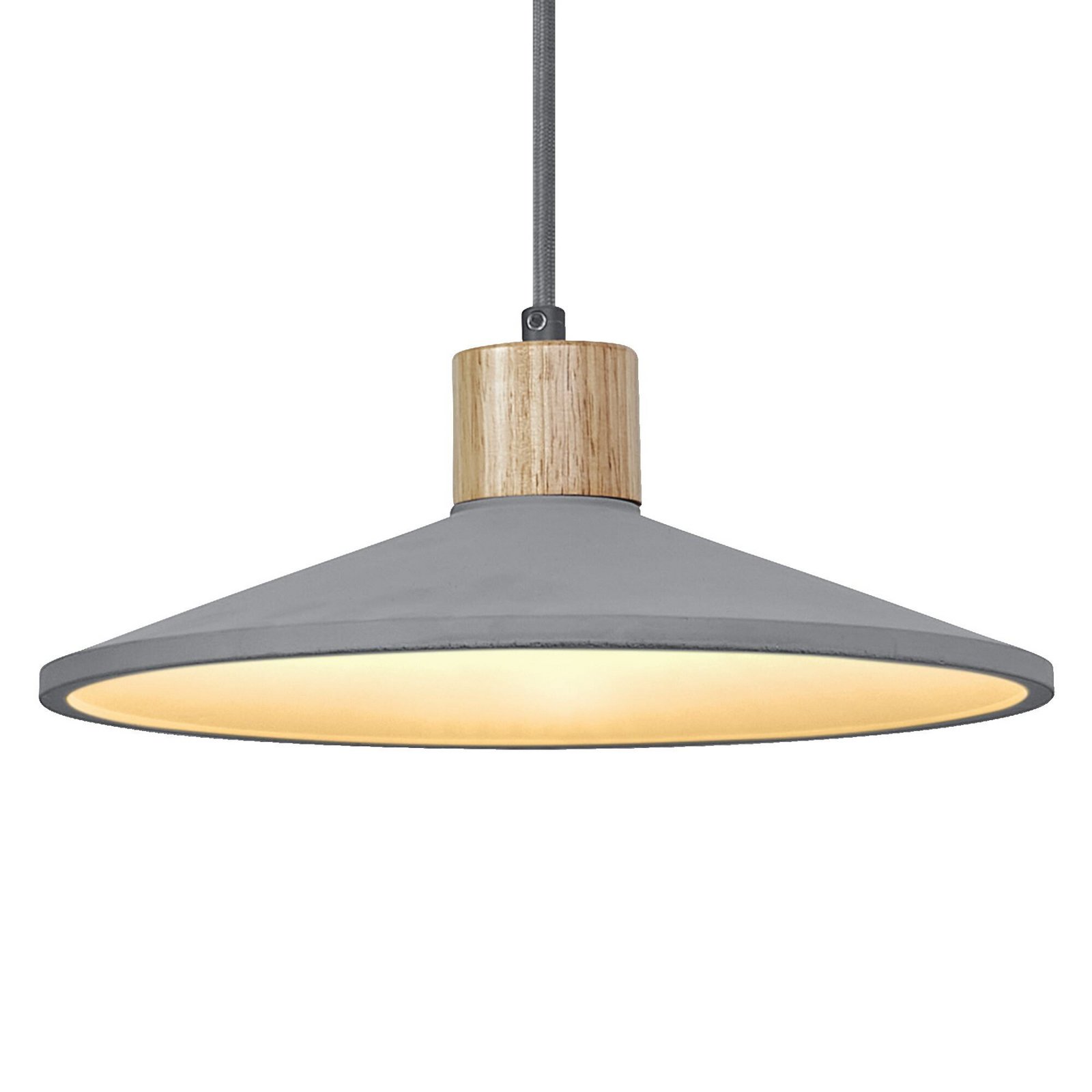 OSRAM Hängeleuchte CONCRETE WOOD, grau, Ø 32 cm, Beton, E27