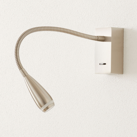 LED-Wandleuchte Clik mit Schalter, nickel matt