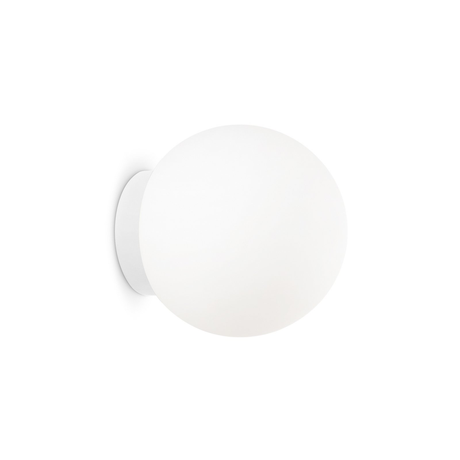 Ideal Lux Mapa wall light, Ø 20 cm, E27, white, glass, sphere