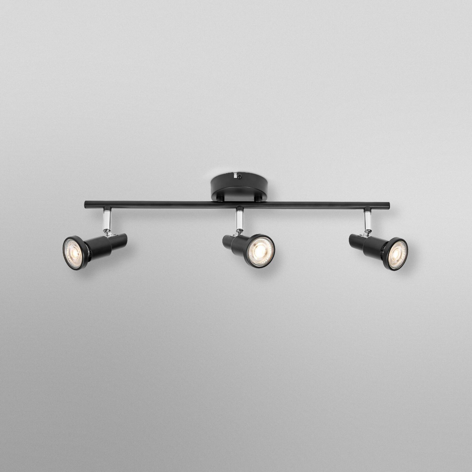 OSRAM Deckenstrahler, schwarz 3-flg. Metall GU10-LED 927 dim