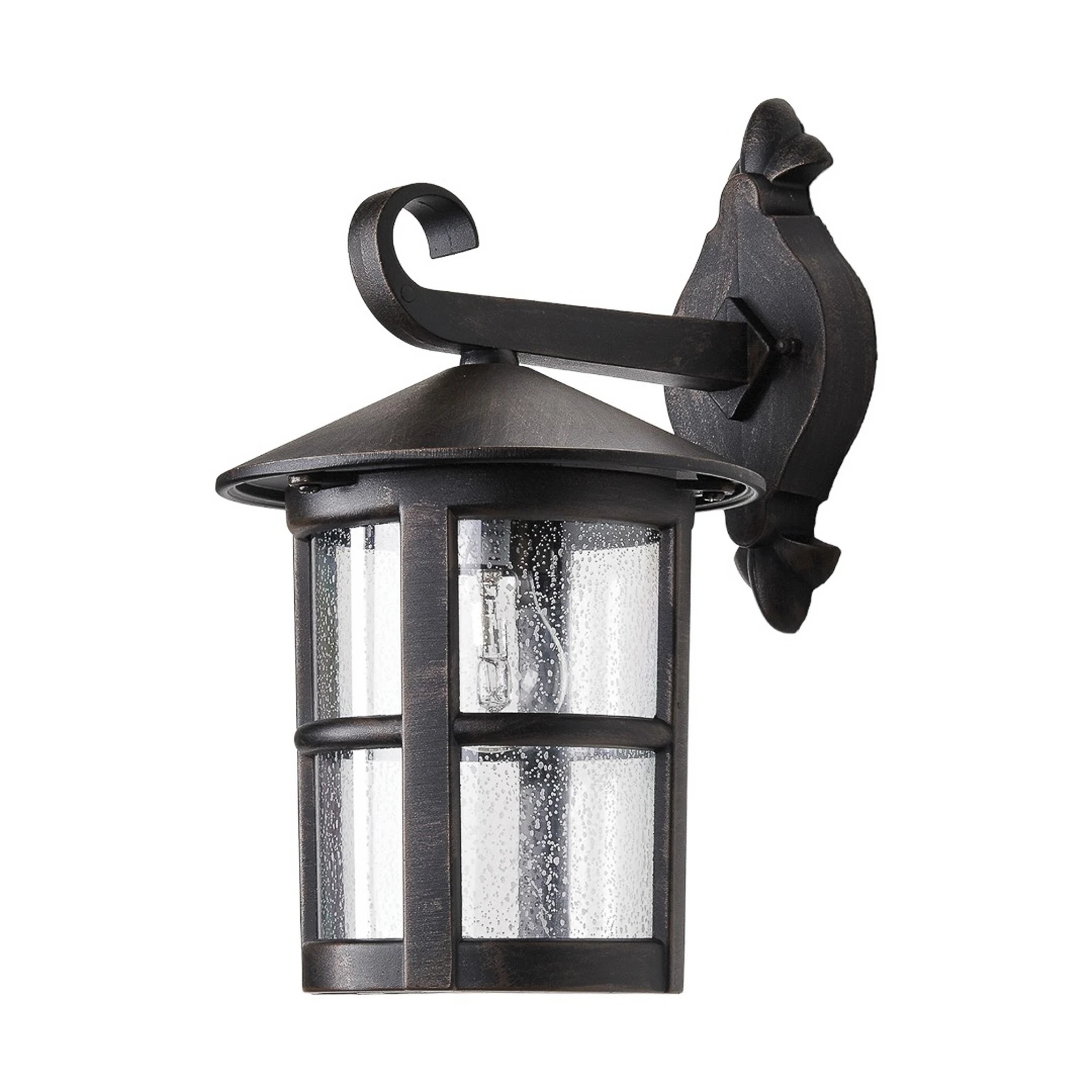 Lindby stenska svetilka Florentine, 35 cm, rjave barve, aluminij, IP44
