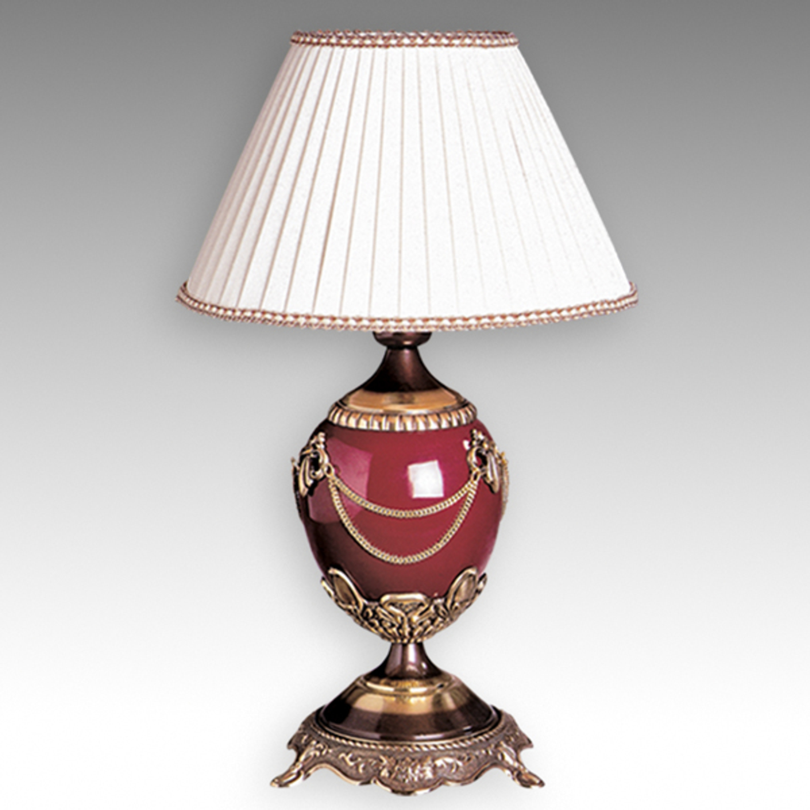 RIPERLamP Artistically designed table lamp Prestige - 47 cm, for Living / Dining Room, metal, ceramicss, fabric, E27, 60 W, energy efficiency: A++, H: 47 cm