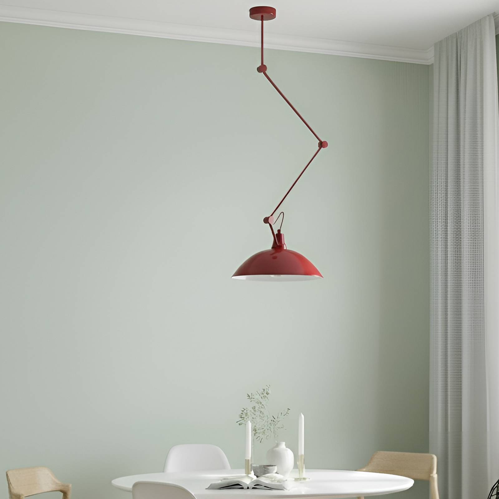 Hängeleuchte Melos, rot, Ø 36 cm, Metall günstig online kaufen