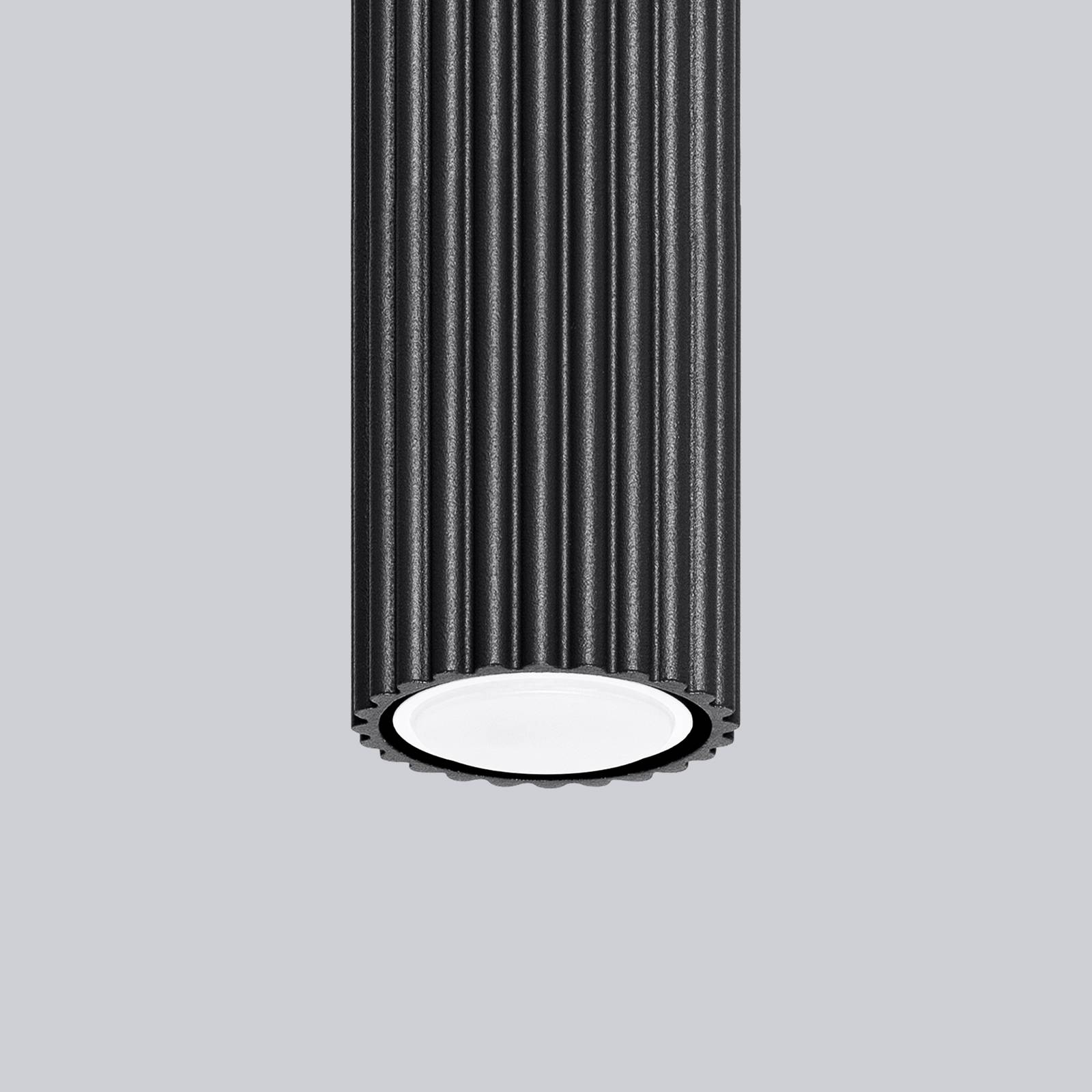 Lampa sufitowa Carbon, czarna, wysokość 20 cm, aluminium