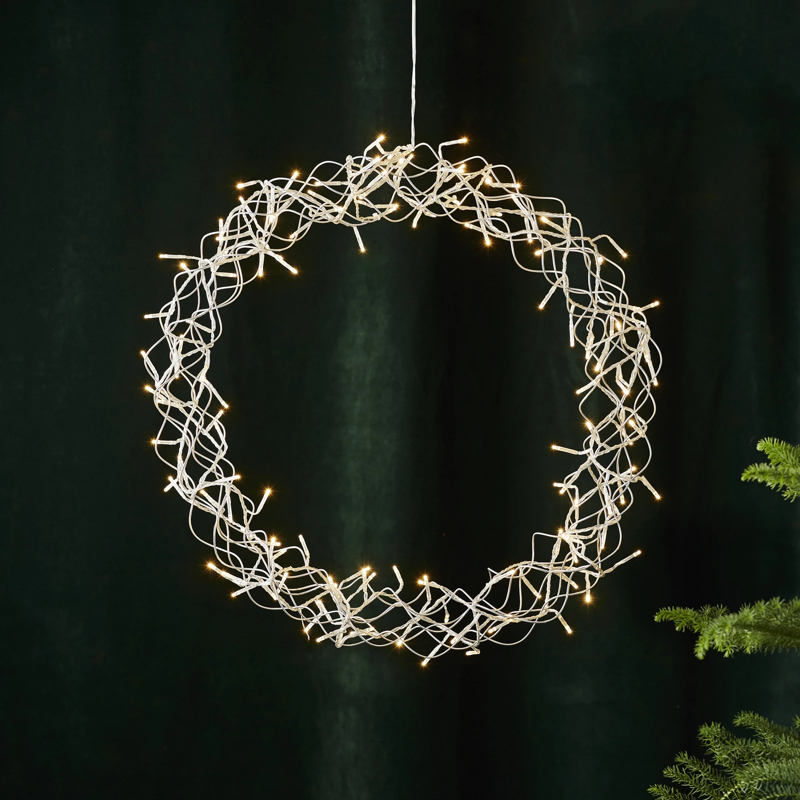 LED-Kranz Curly, warmweiß, Ø 50 cm