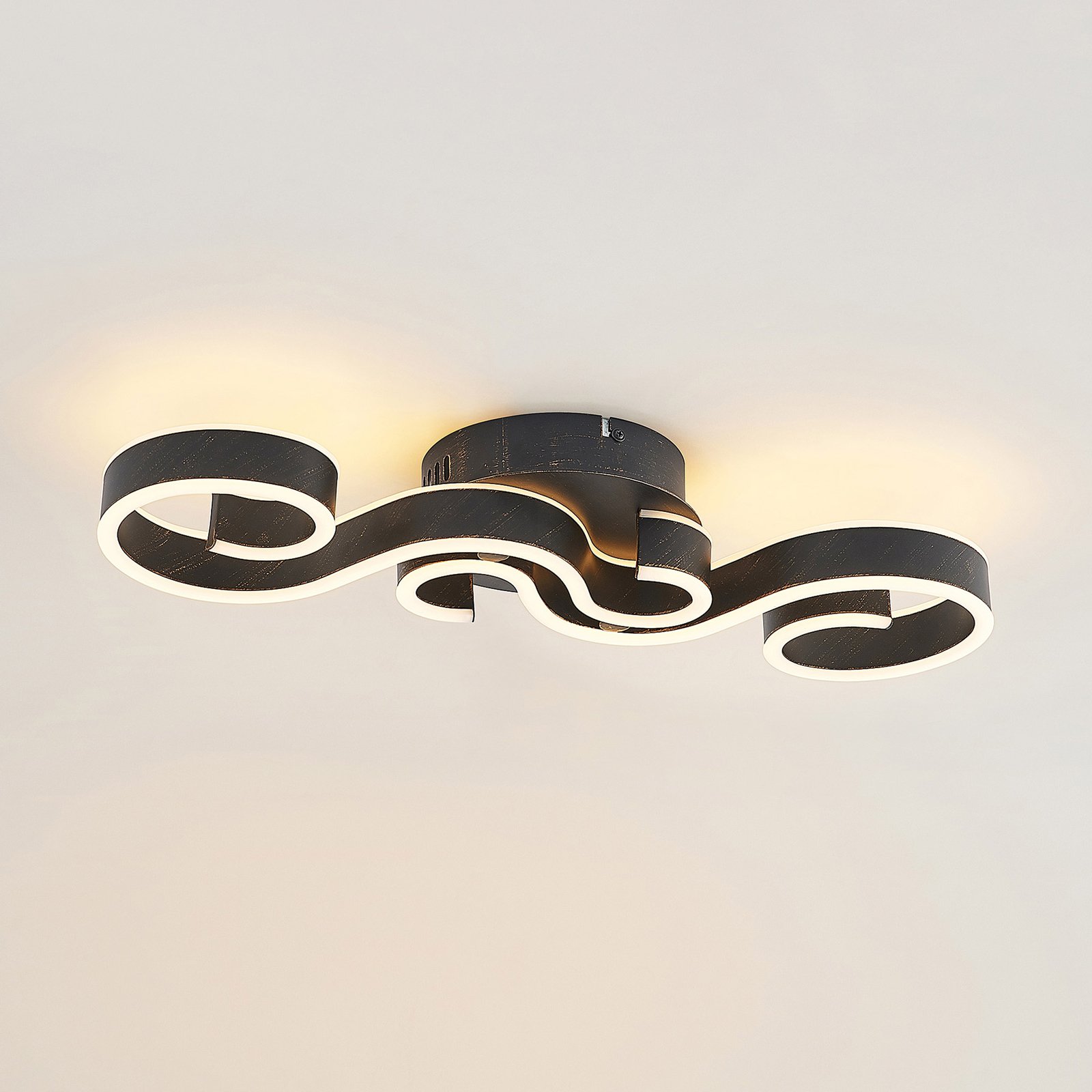 Lucande Admira lampa sufitowa LED 51,7 cm czarna