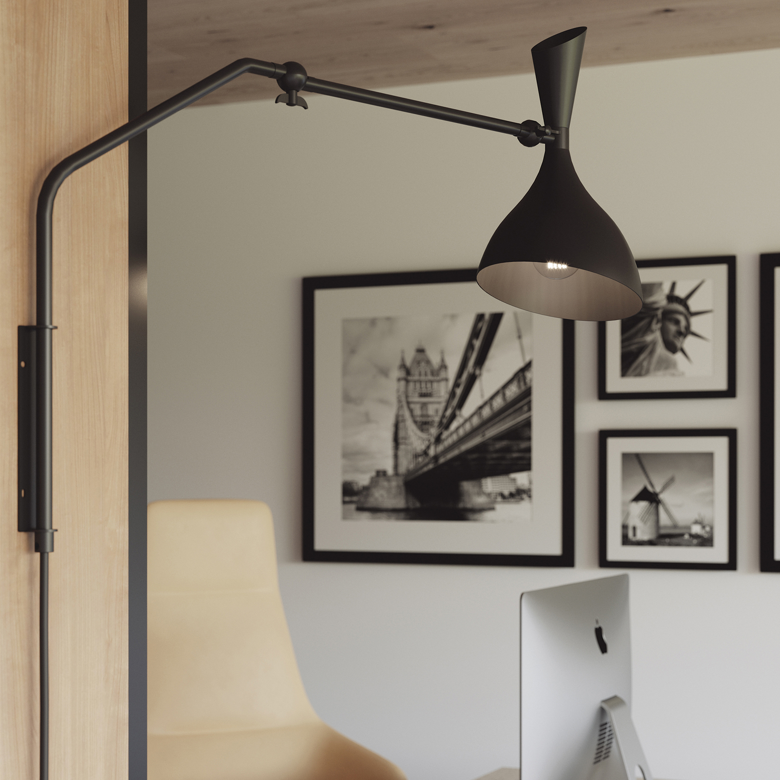 Wandleuchte Morgan aus Metall mit Stecker