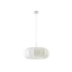 Suspension Marielle, 3 x E27, tissu, Ø 55 cm, blanc - Lindby