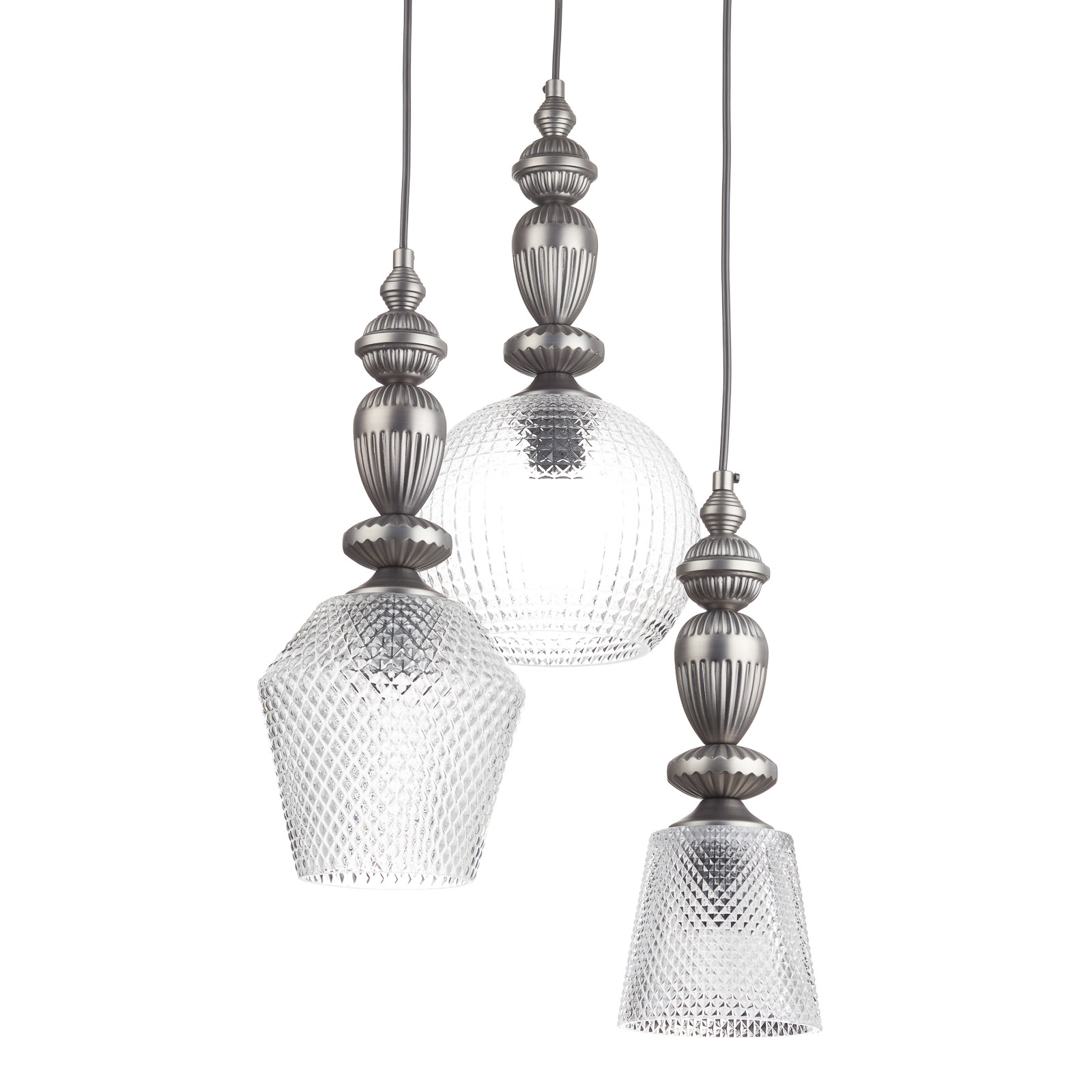Glazen hanglamp Talisa, 3-lamps