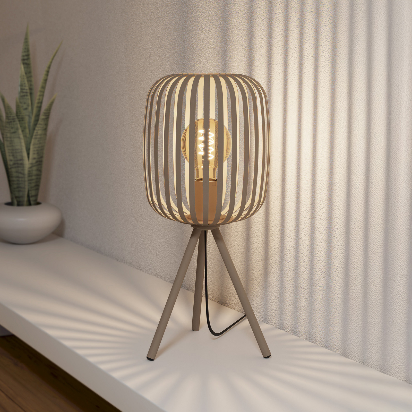 EGLO Lampa de masă Romazzina bej înălțime 44 cm metal E27 - Camera de zi / sufragerie - Modern