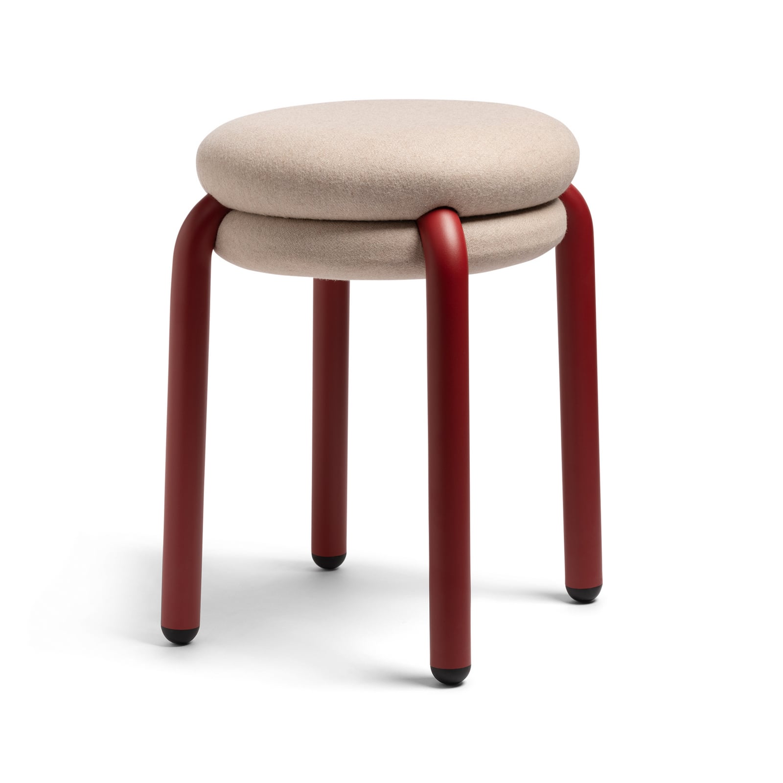 Chaise Macaron, beige/rouge, métal, hauteur 47 cm - &Klevering